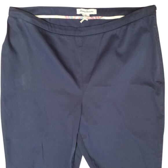 Tommy Bahama Womens Size 14 Blue Boracay Cigarette Pant Slim Chinos Side Zip - Picture 2 of 7